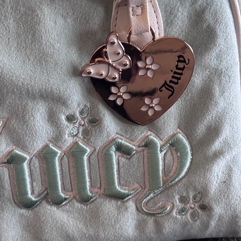 NWT Juicy Couture Mint & Light Pink Crossbody Satchel - Picture 4 of 10
